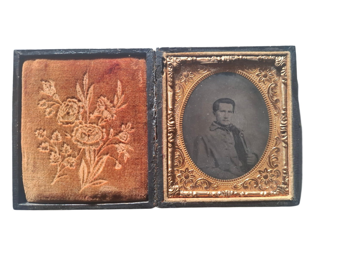 Ambrotype Photograph of a cavalry soldier from the civil war