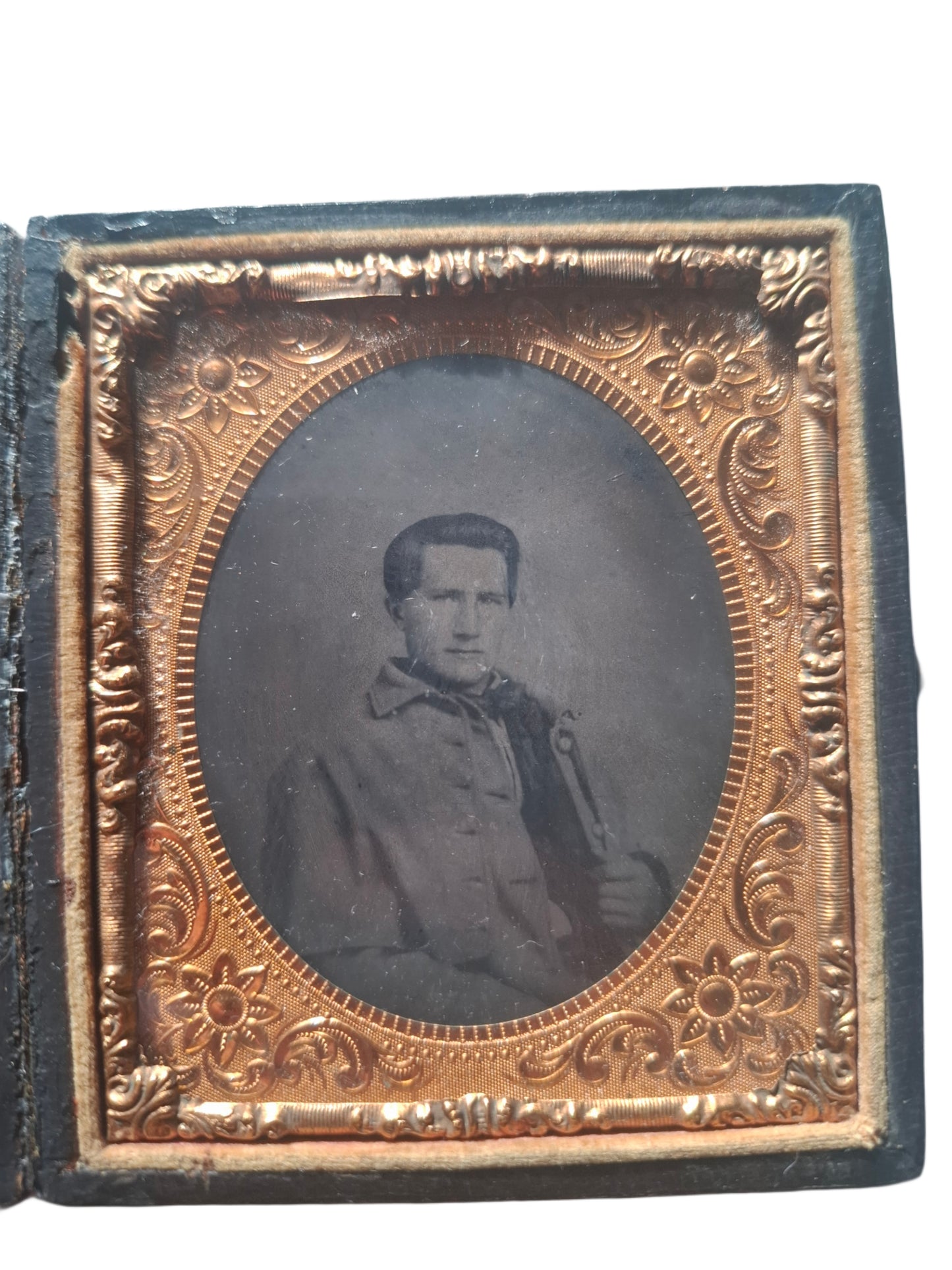 Ambrotype Photograph of a cavalry soldier from the civil war