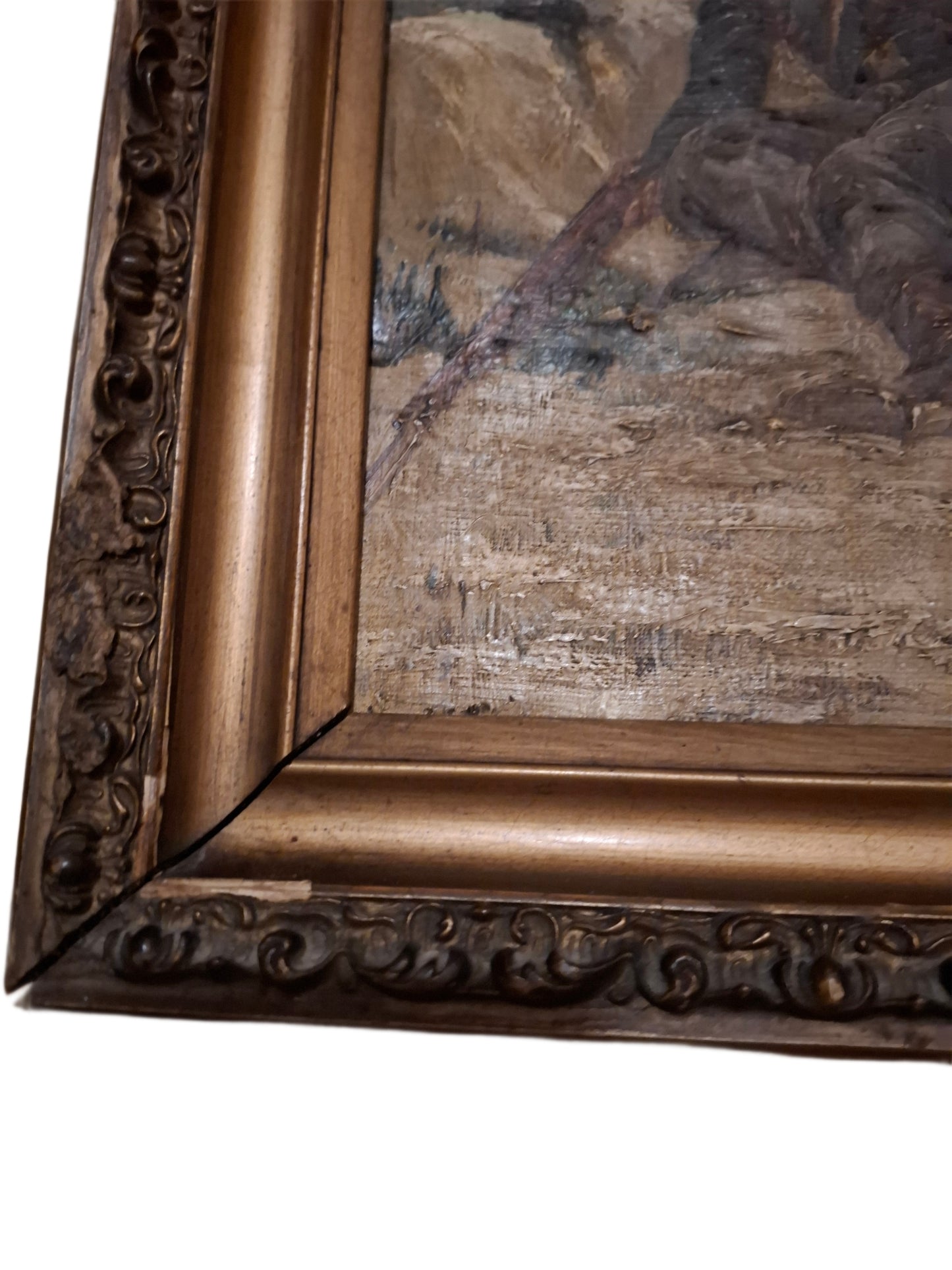 Military Painting, 2 Wounded Soldiers.