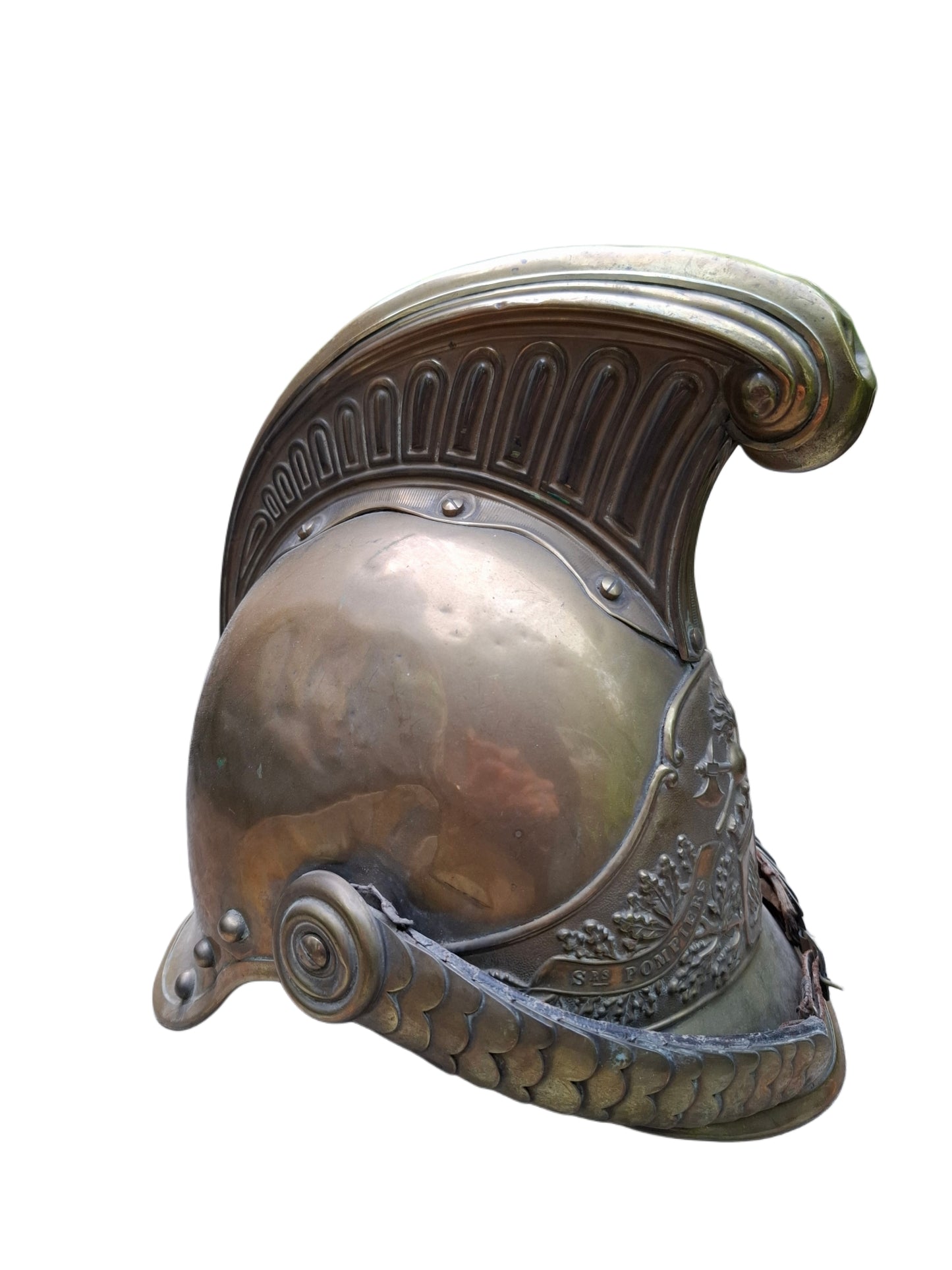 French brass fire department helmet 1872