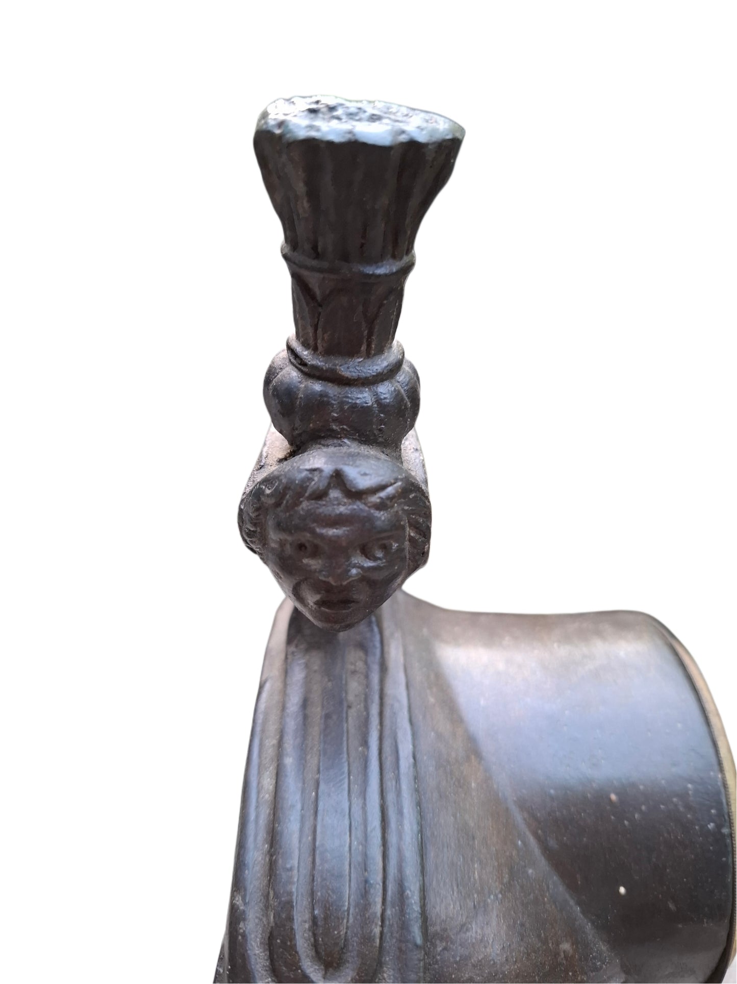 French cuirassier helmet, metal as a pendulum with integrated clock