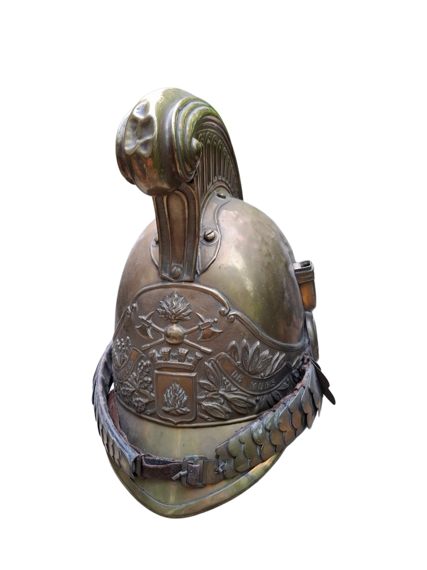 French brass fire department helmet 1872
